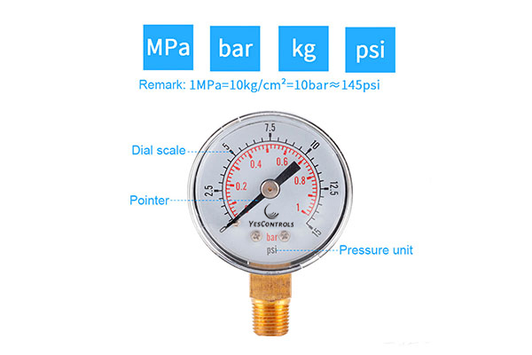 What are the measuring range, accuracy level and working environment requirements of the pressure gauge?